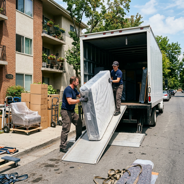 Chargement camion transport meubles — Degrassi Déménagement