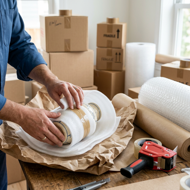 Service emballage professionnel cartons et protection — Degrassi Déménagement